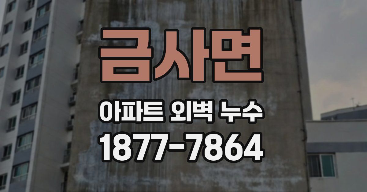 금사면 아파트 외벽 누수