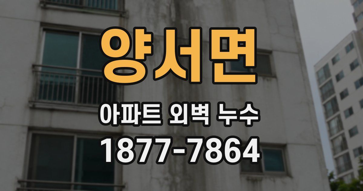 양서면 아파트 외벽 누수