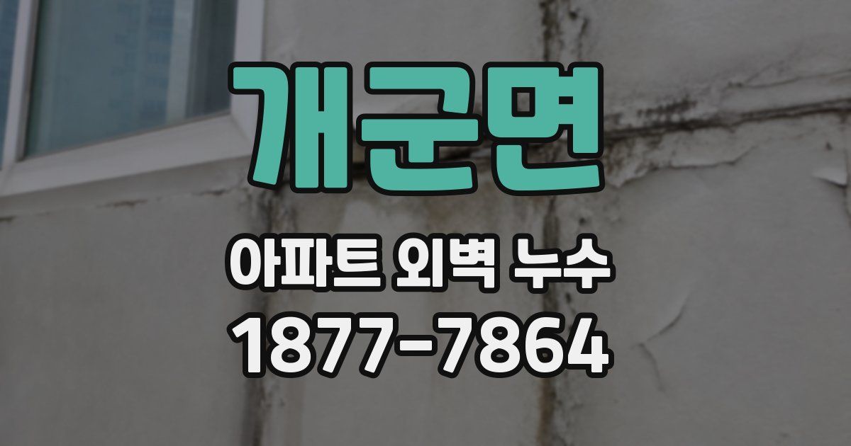 개군면 아파트 외벽 누수