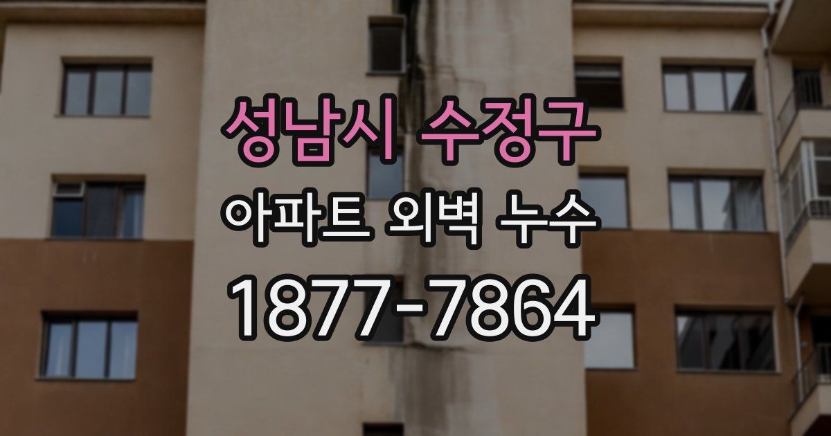 성남시 수정구 아파트 외벽 누수