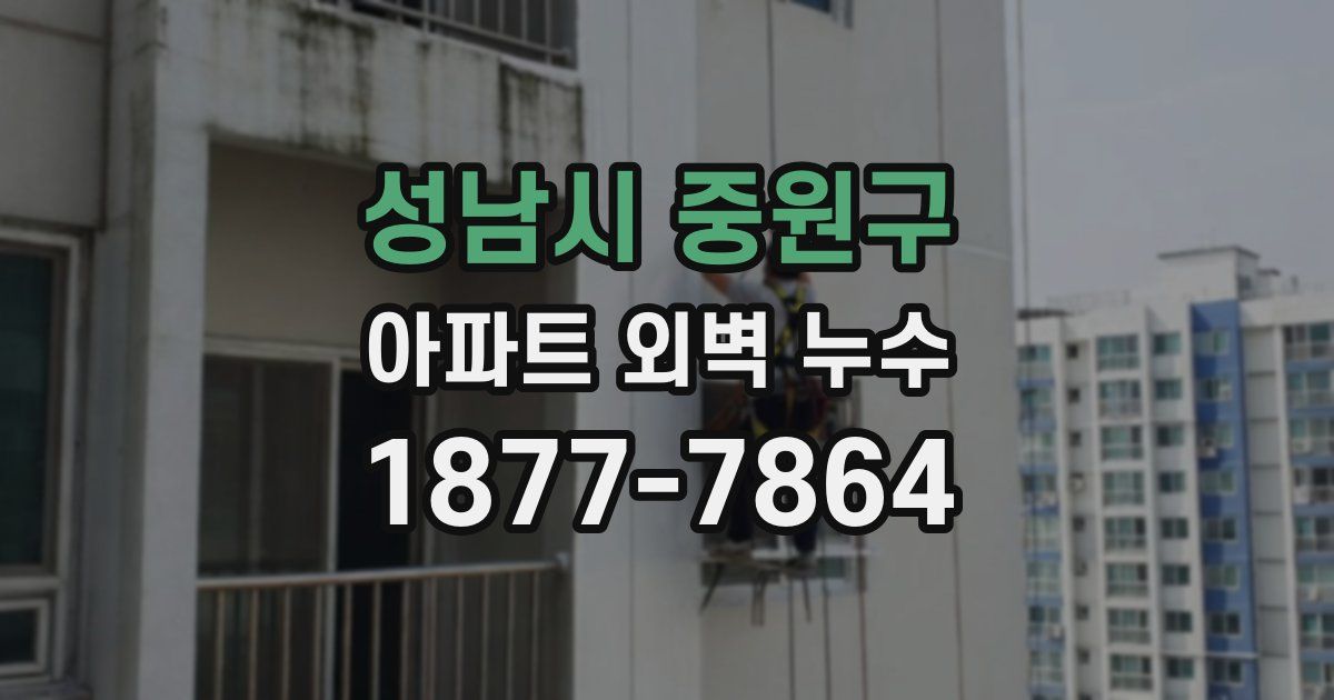 성남시 중원구 아파트 외벽 누수