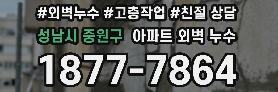 성남시 중원구 아파트 외벽 누수