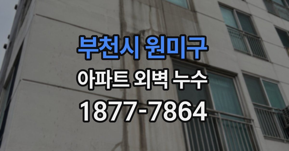 부천시 원미구 아파트 외벽 누수