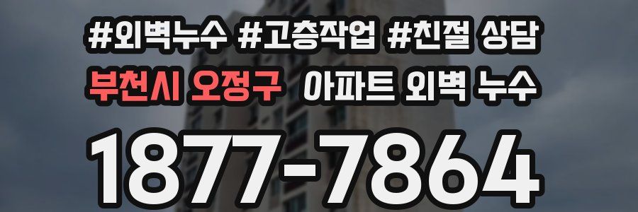 부천시 오정구 아파트 외벽 누수