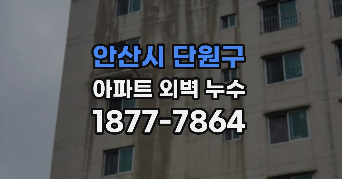 안산시 단원구 아파트 외벽 누수