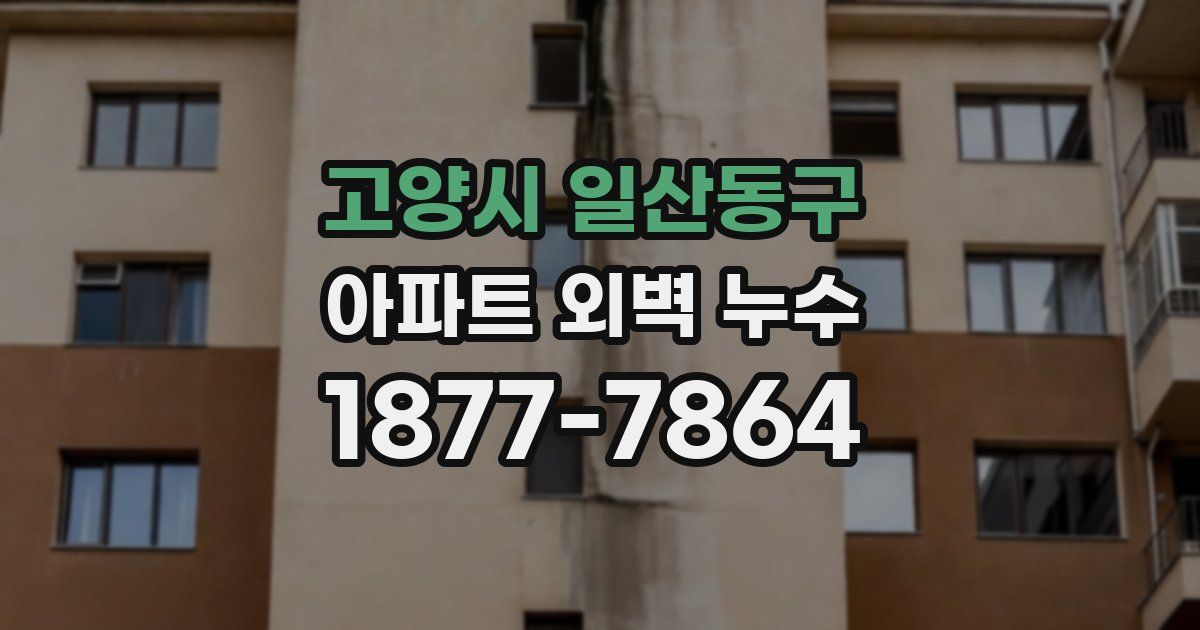 고양시 일산동구 아파트 외벽 누수