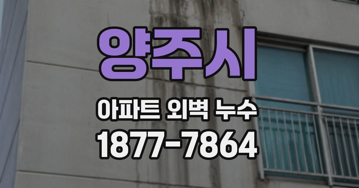 양주시 아파트 외벽 누수