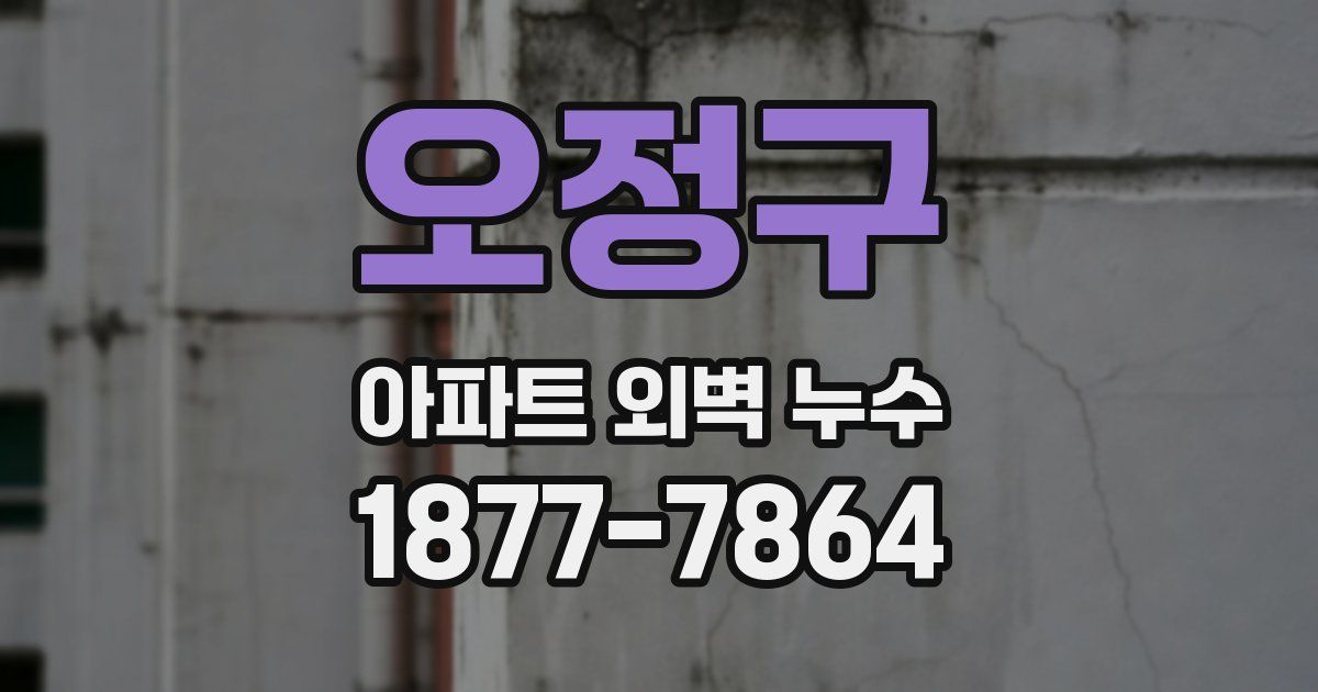 오정구 아파트 외벽 누수