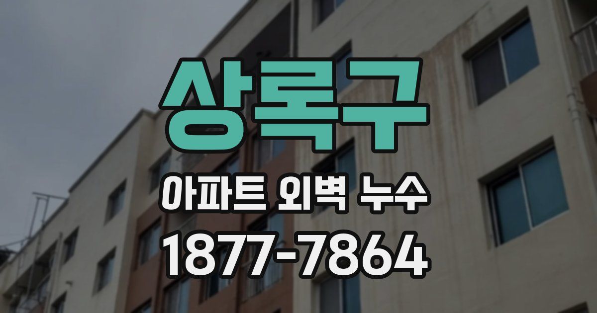 상록구 아파트 외벽 누수