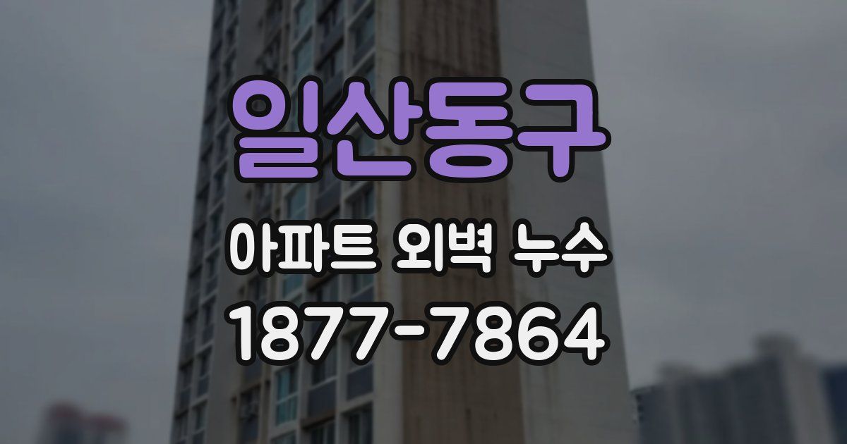일산동구 아파트 외벽 누수