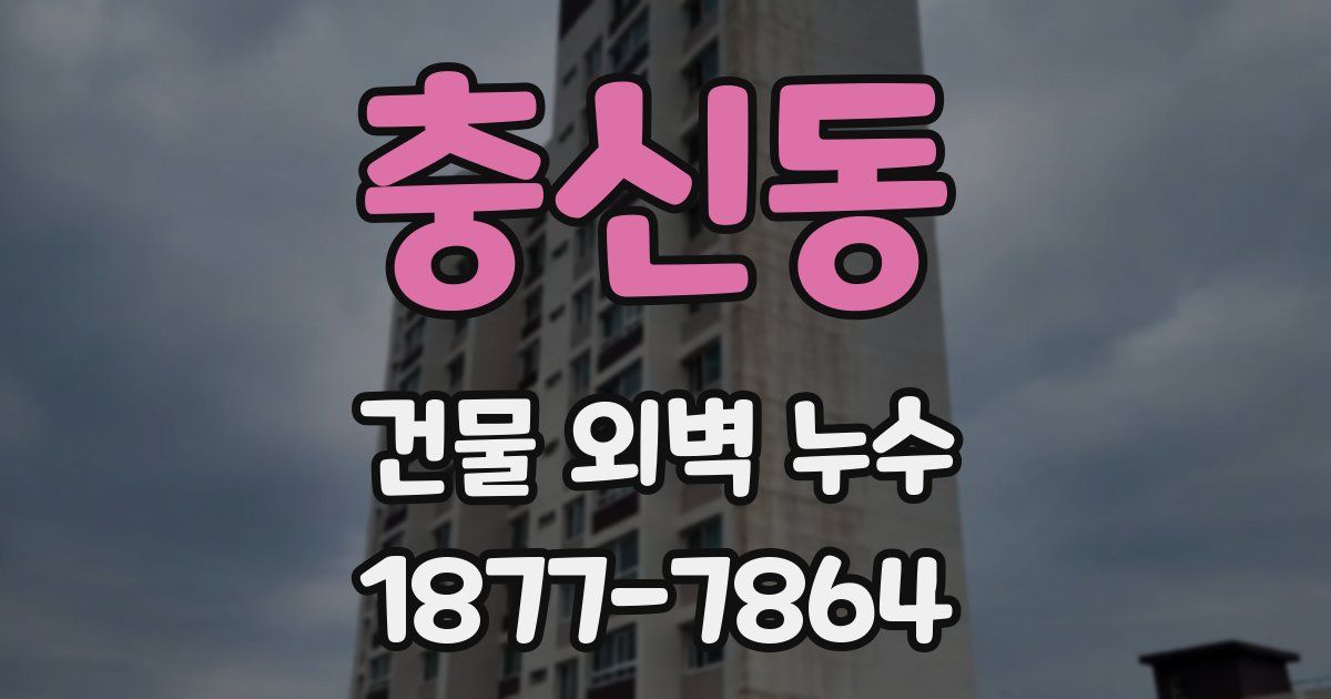 충신동 건물 외벽 누수