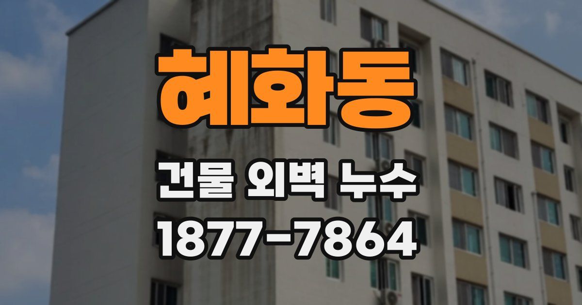 혜화동 건물 외벽 누수