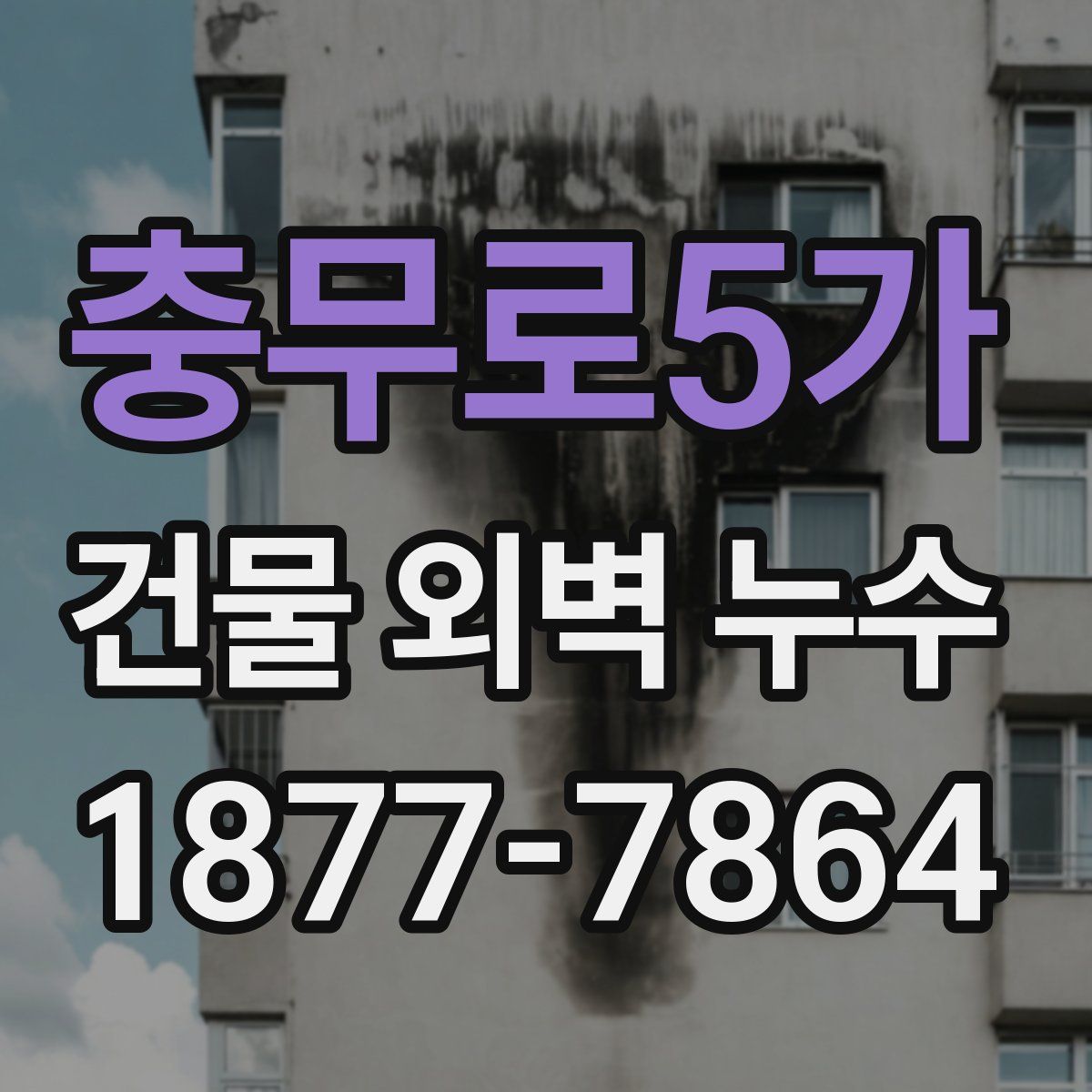충무로5가 건물 외벽 누수