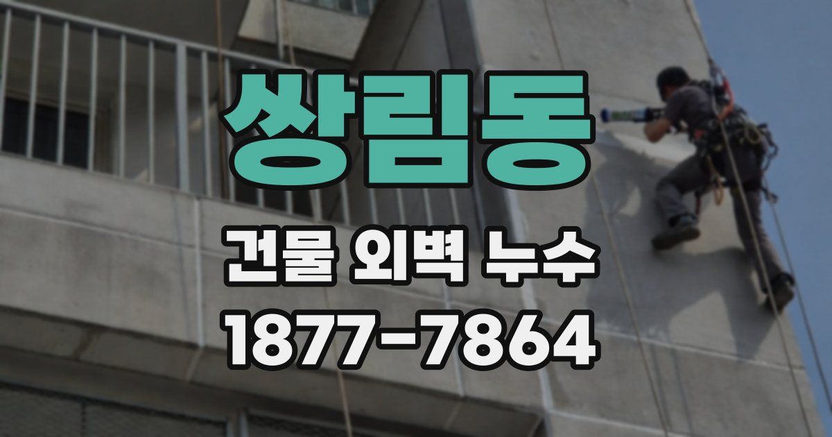 쌍림동 건물 외벽 누수