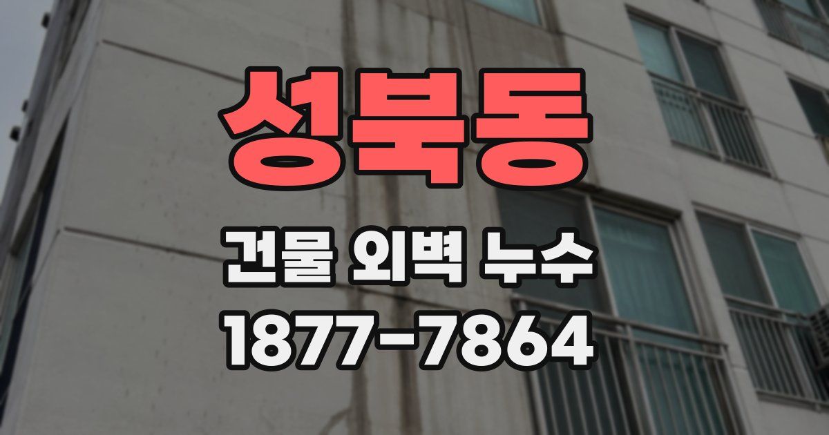 성북동 건물 외벽 누수