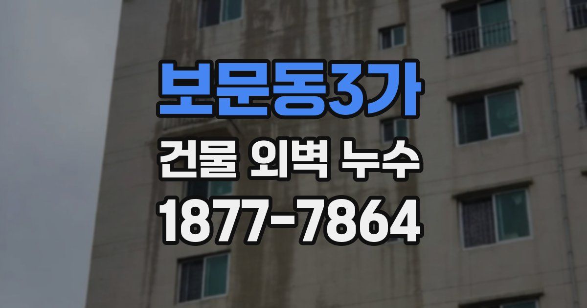 보문동3가 건물 외벽 누수
