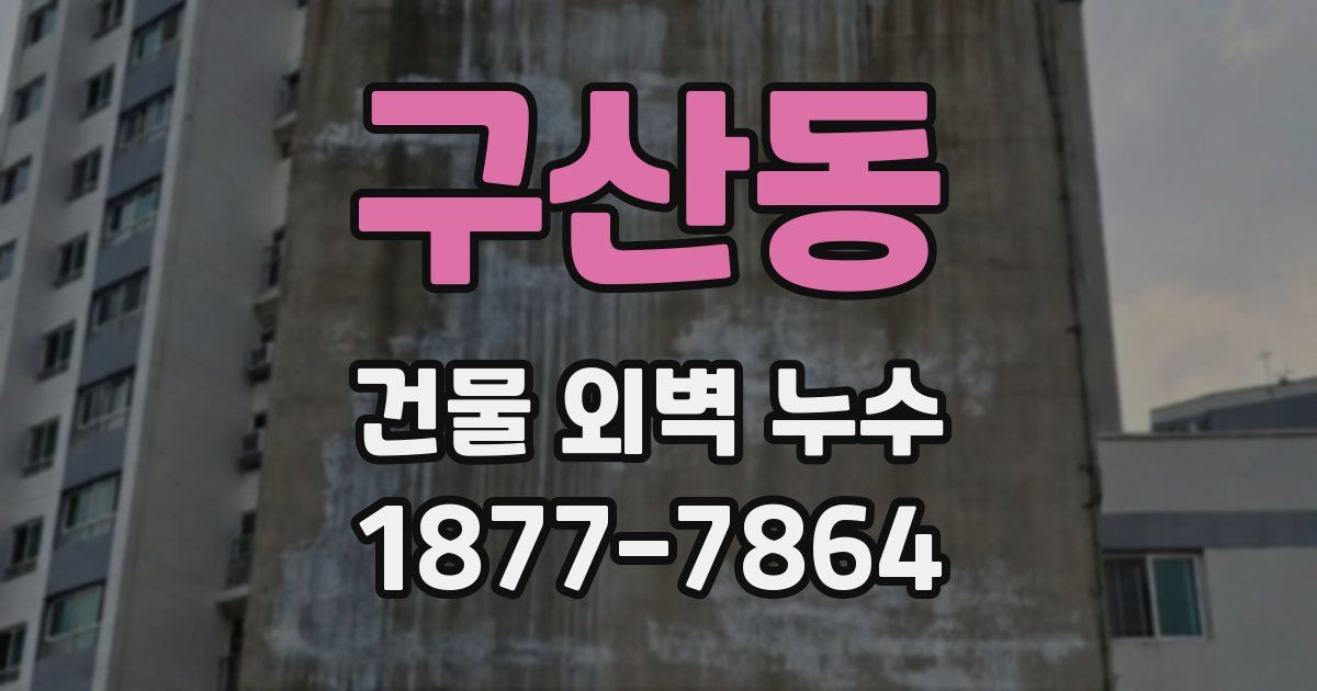 구산동 건물 외벽 누수