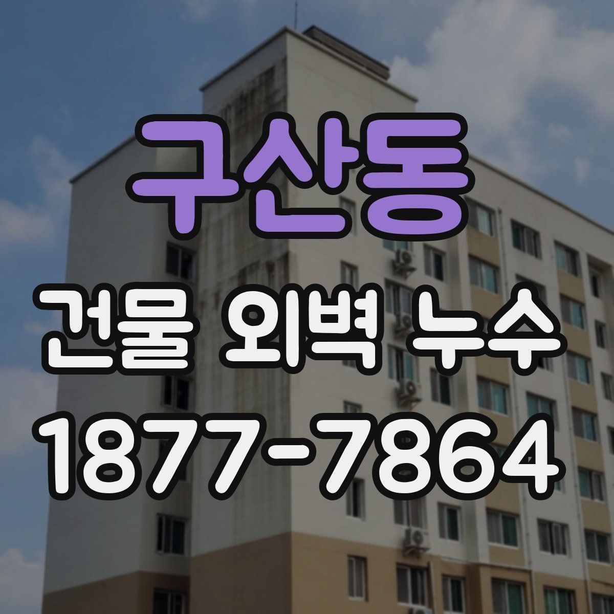 구산동 건물 외벽 누수