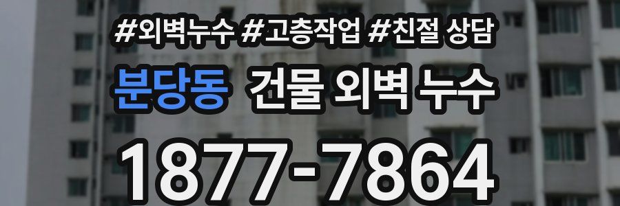 분당동 건물 외벽 누수