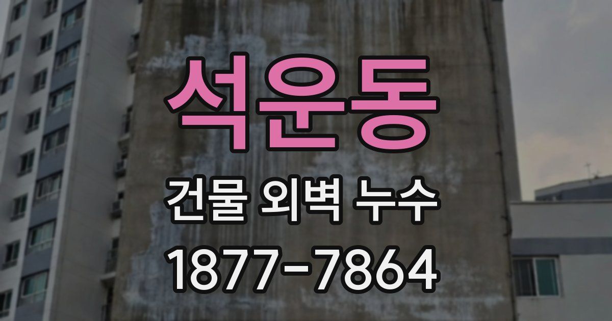 석운동 건물 외벽 누수