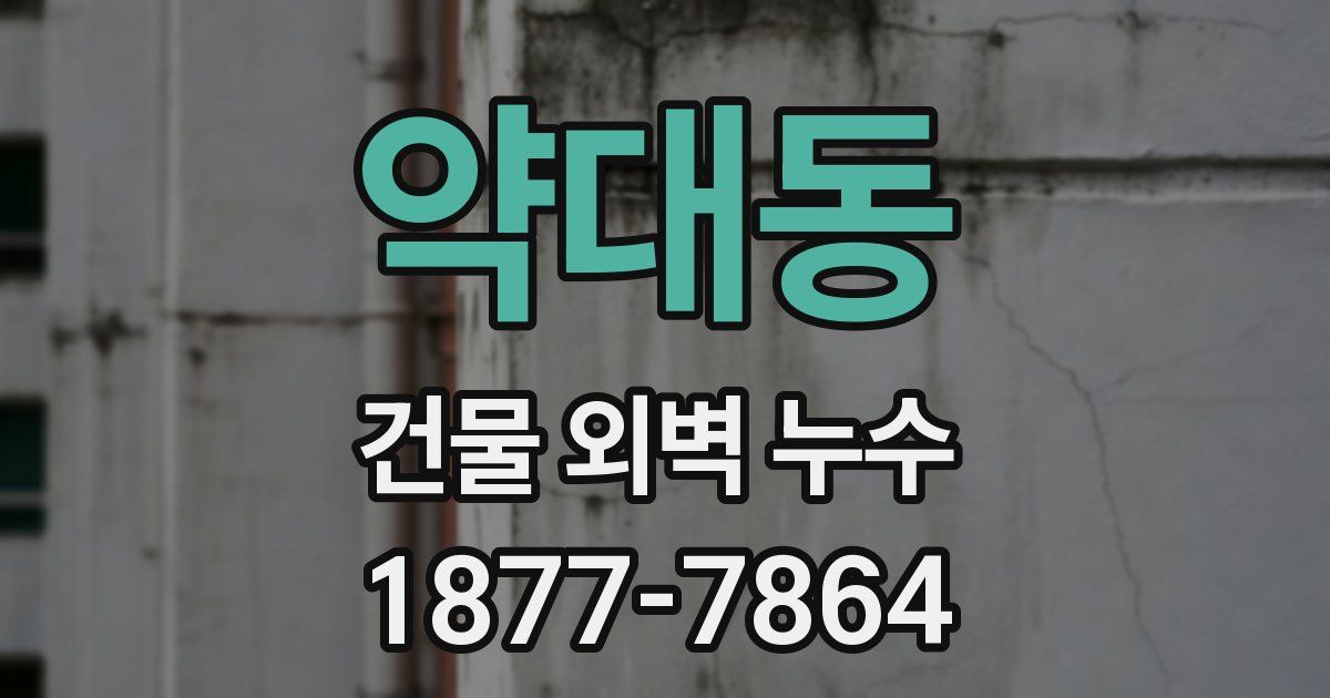약대동 건물 외벽 누수