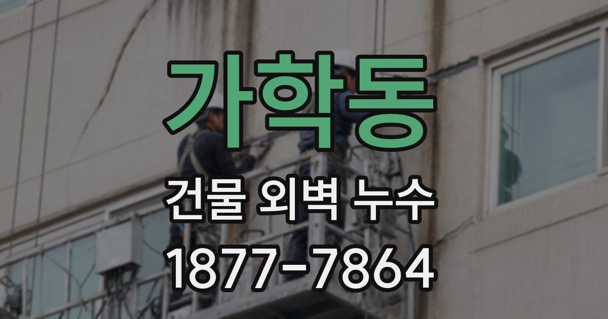 가학동 건물 외벽 누수