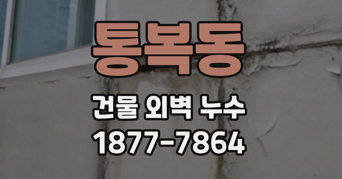 통복동 건물 외벽 누수