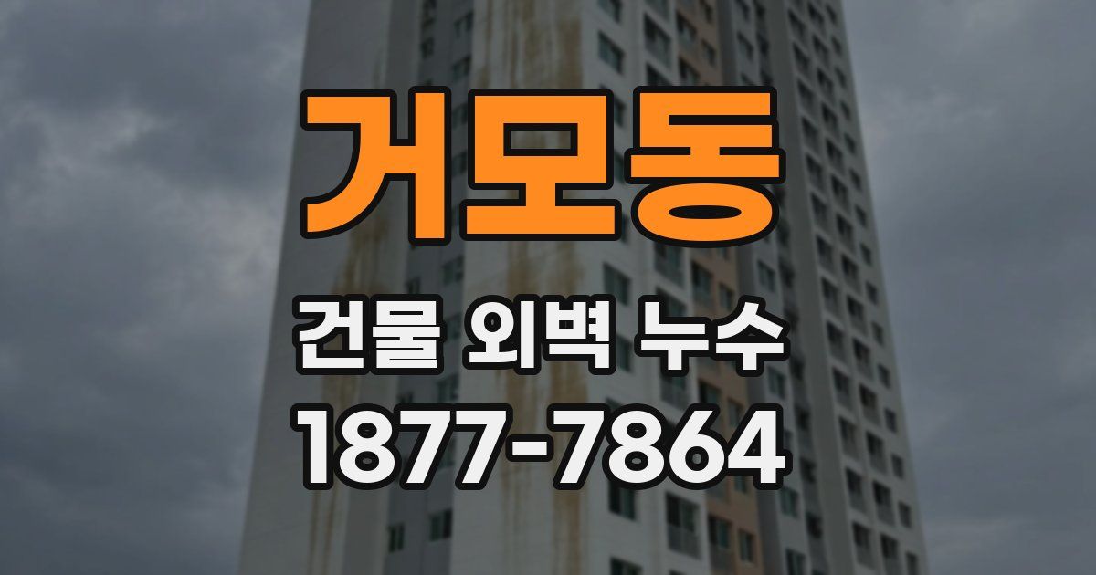거모동 건물 외벽 누수