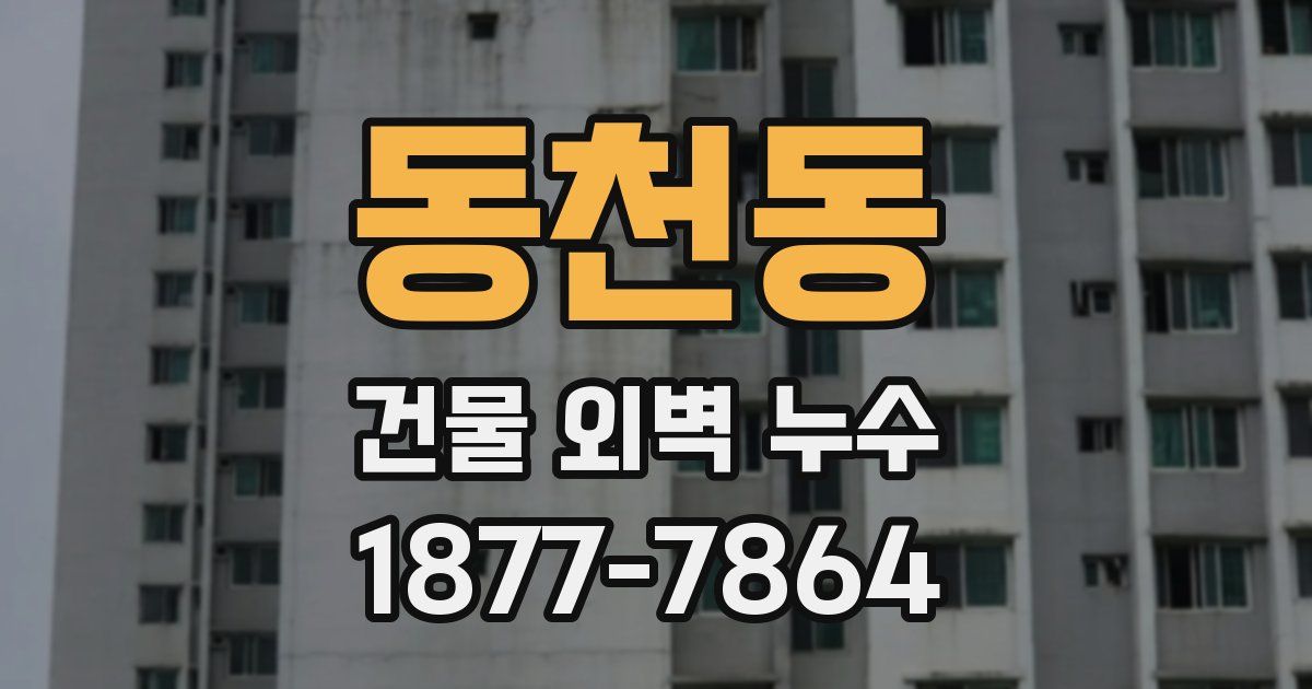 동천동 건물 외벽 누수
