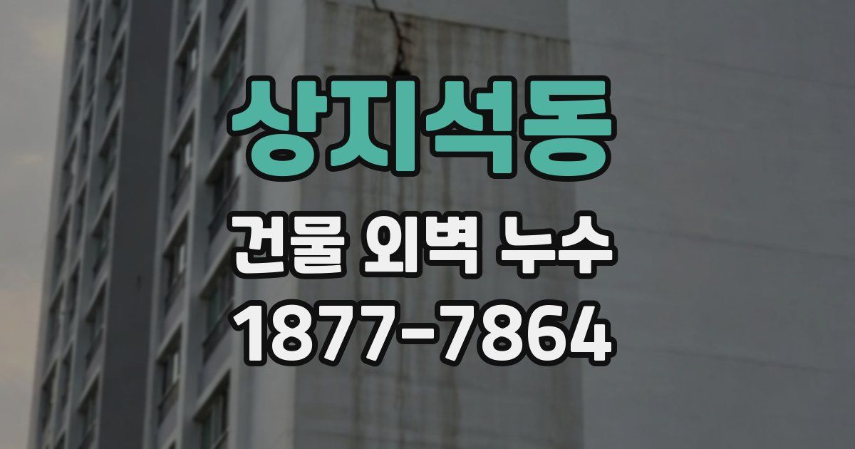 상지석동 건물 외벽 누수