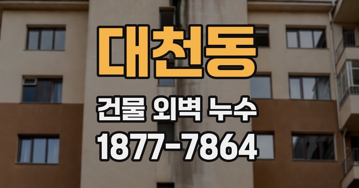 대천동 건물 외벽 누수