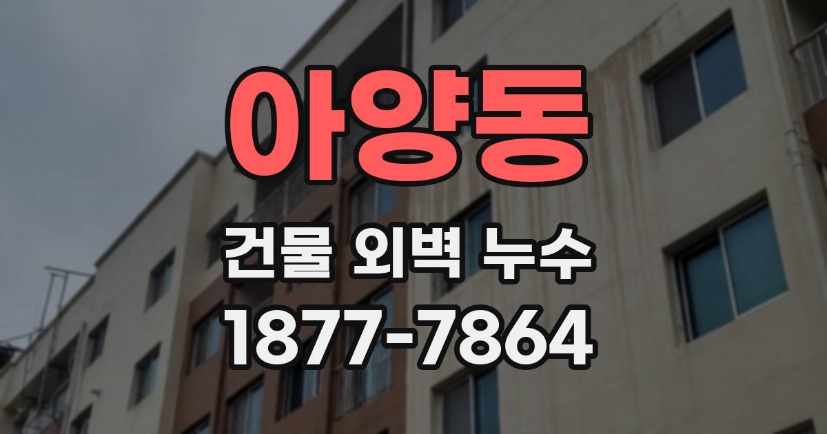 아양동 건물 외벽 누수
