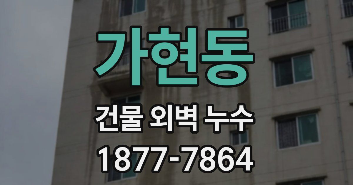 가현동 건물 외벽 누수