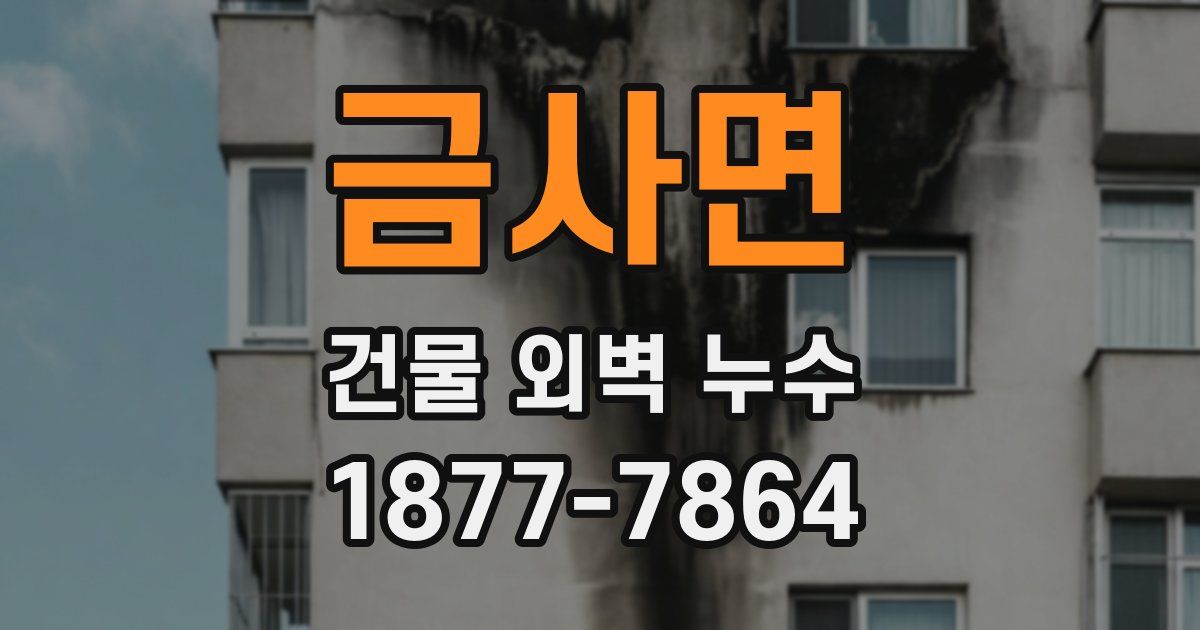 금사면 건물 외벽 누수