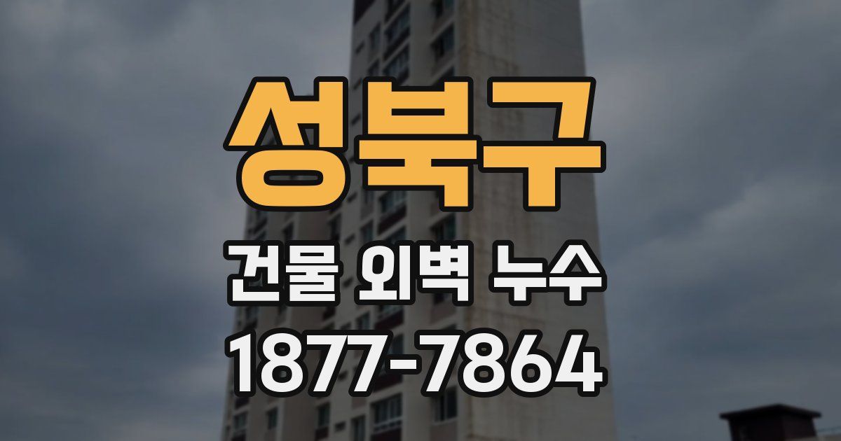성북구 건물 외벽 누수