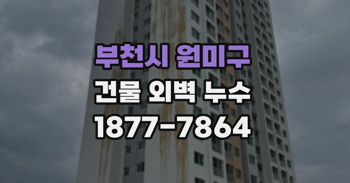 부천시 원미구 건물 외벽 누수