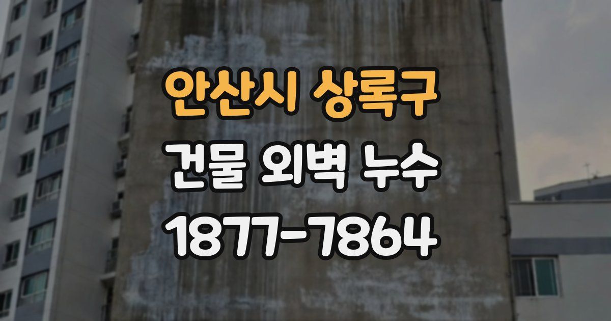 안산시 상록구 건물 외벽 누수