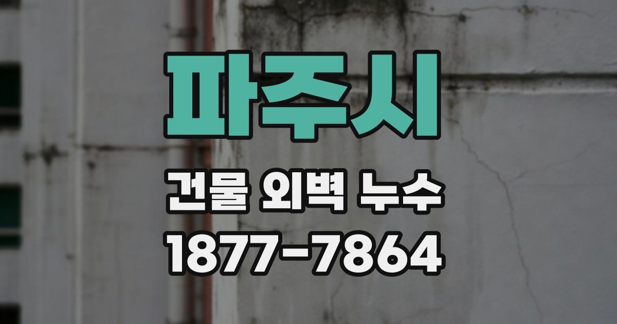 파주시 건물 외벽 누수