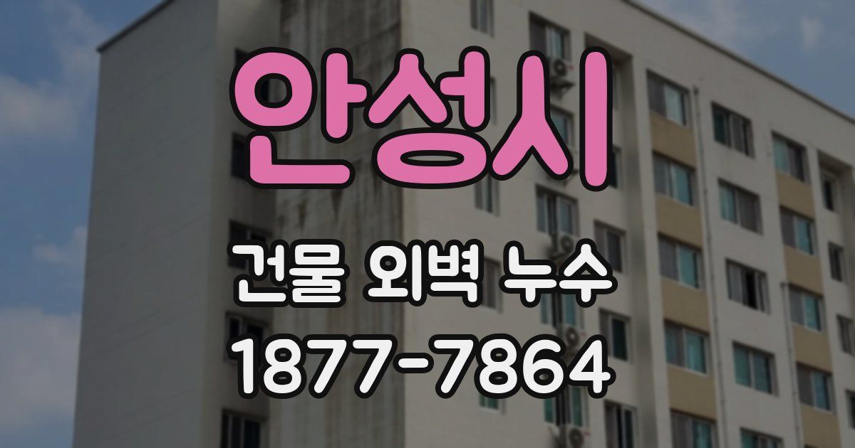 안성시 건물 외벽 누수