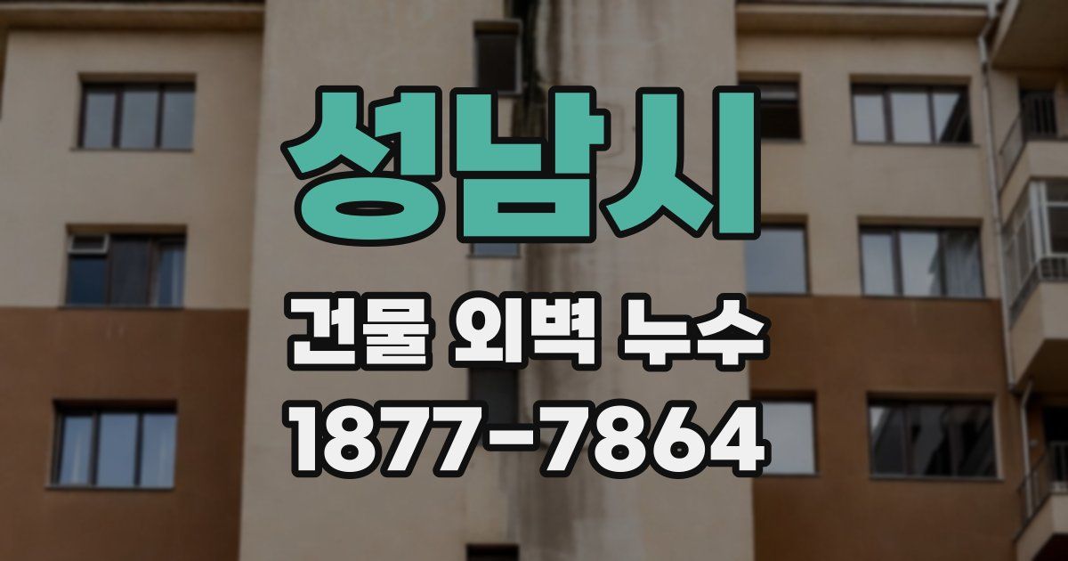 성남시 건물 외벽 누수