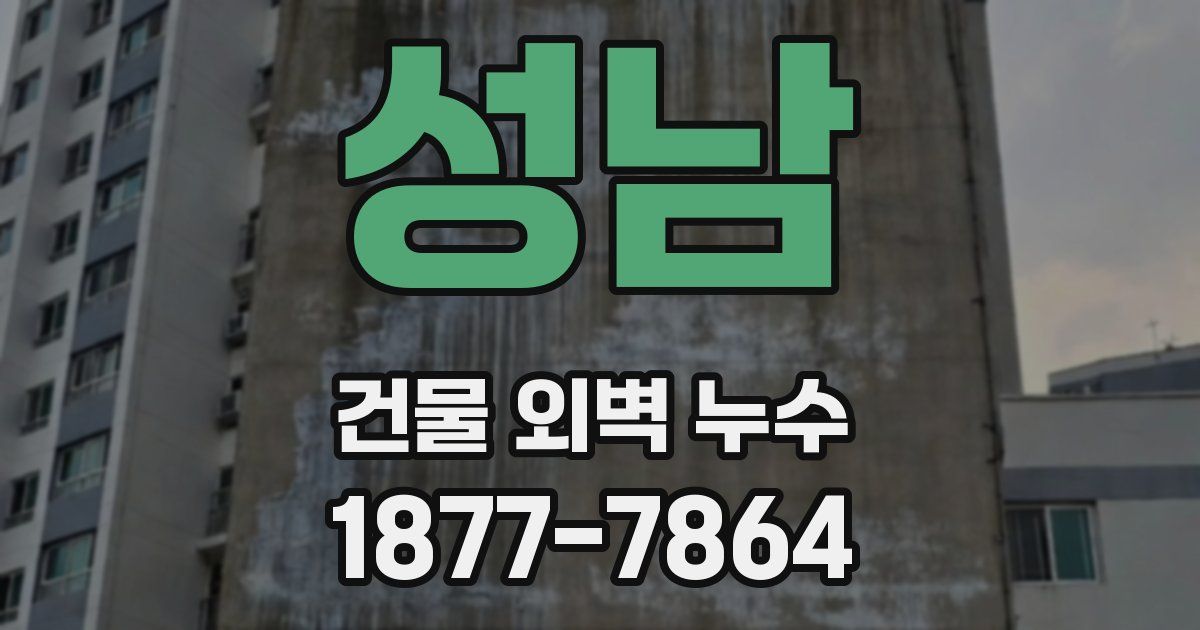 성남 건물 외벽 누수