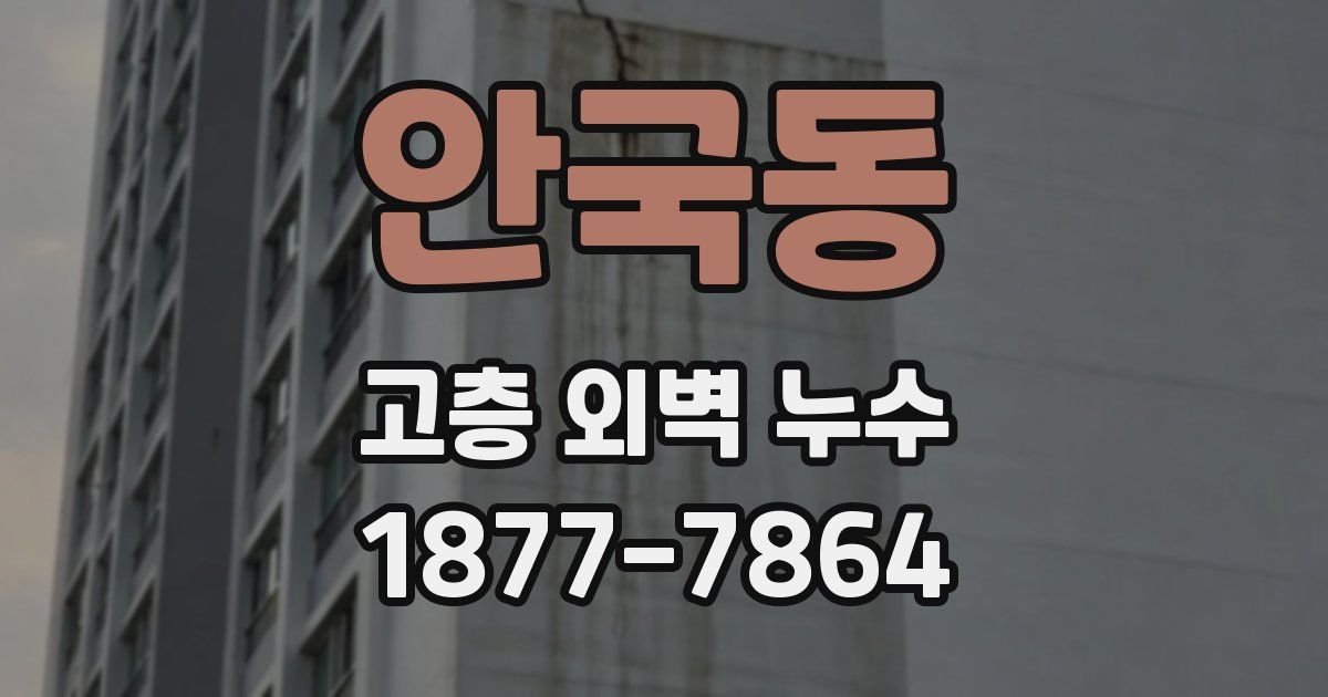 안국동 고층 외벽 누수
