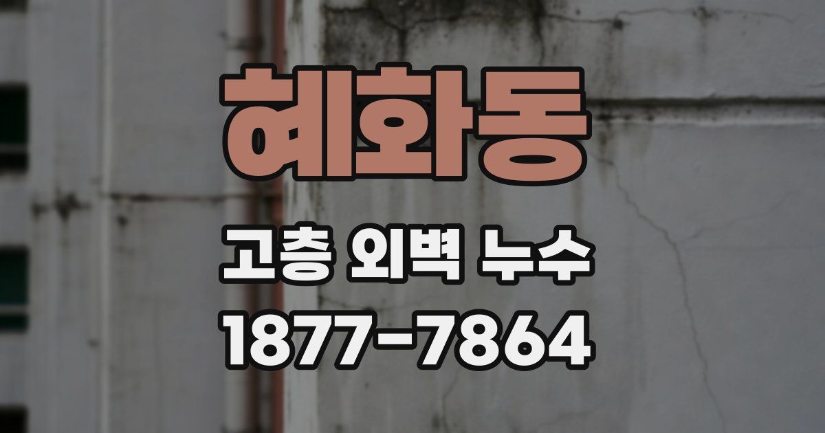 혜화동 고층 외벽 누수