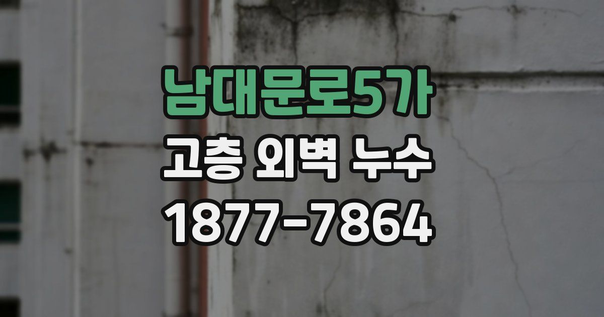 남대문로5가 고층 외벽 누수