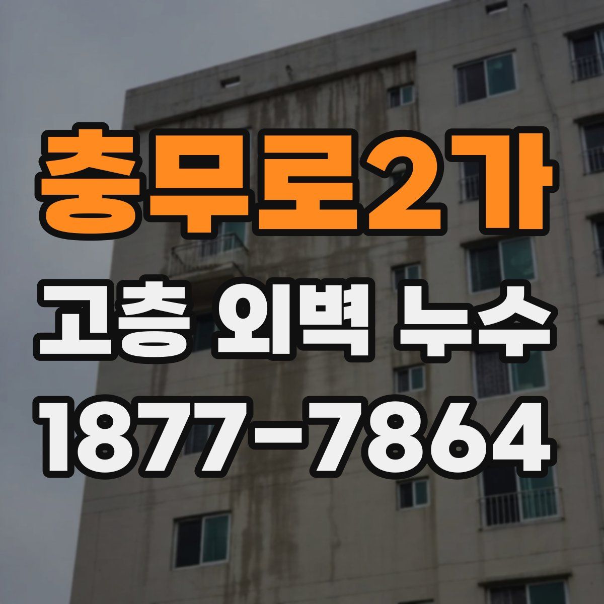 충무로2가 고층 외벽 누수