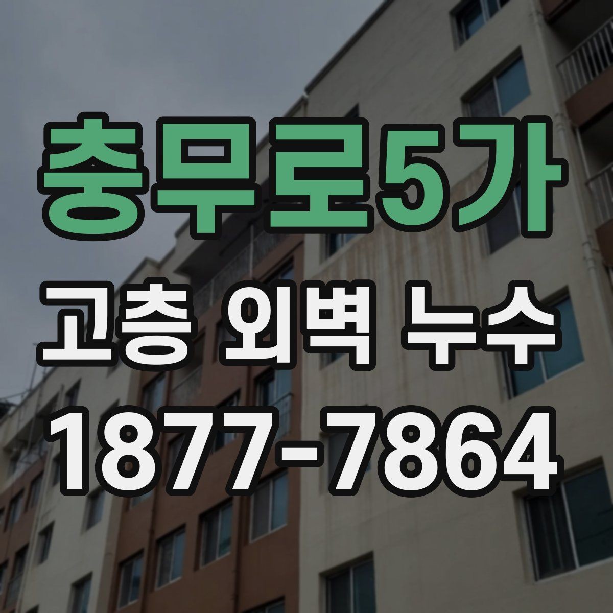 충무로5가 고층 외벽 누수 발생 위치에 따른 원인 추정