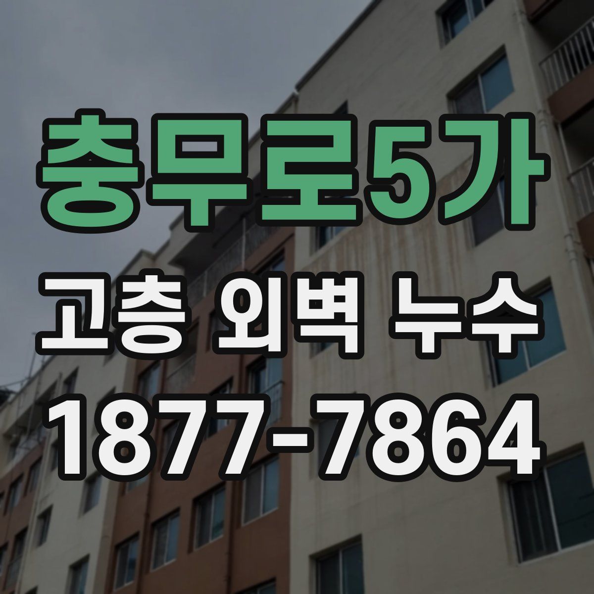 충무로5가 고층 외벽 누수