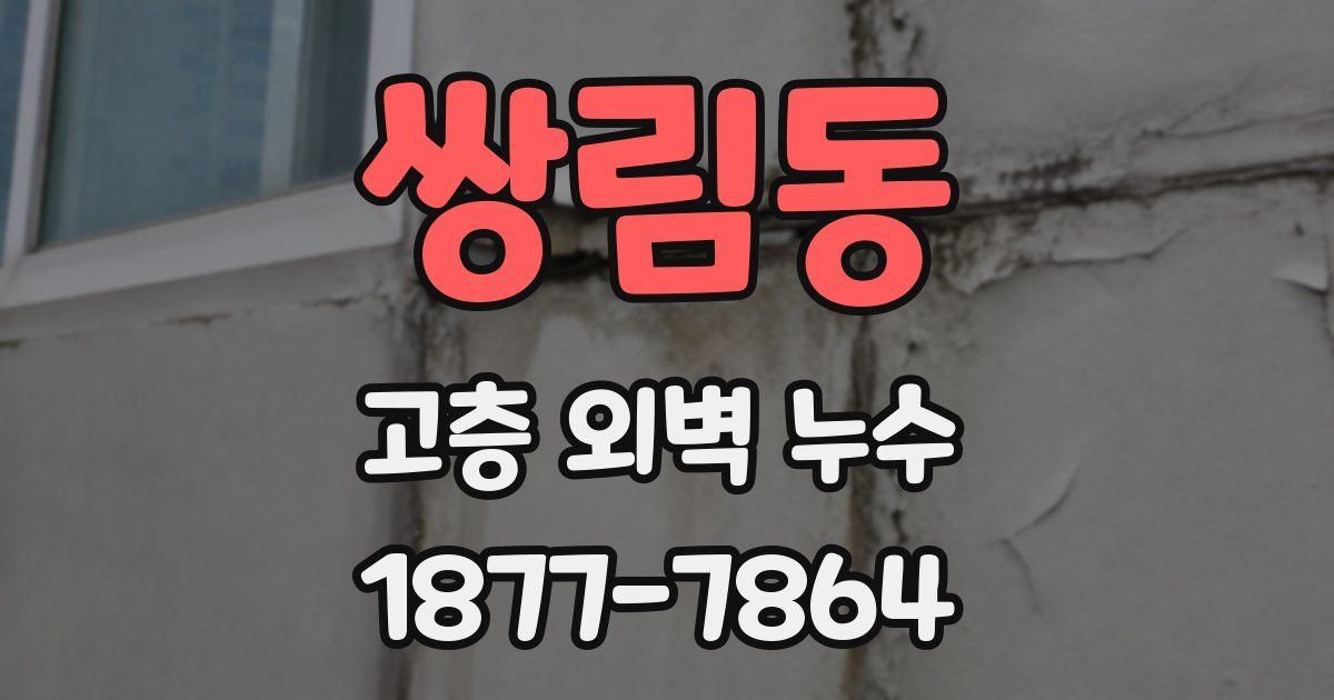 쌍림동 고층 외벽 누수