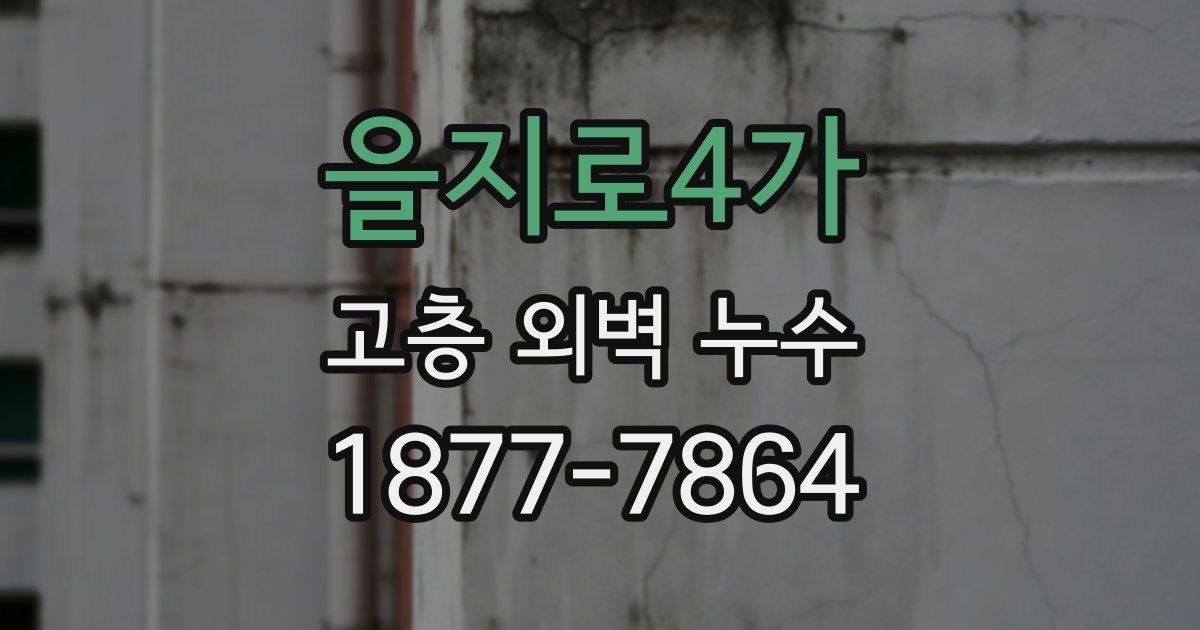 을지로4가 고층 외벽 누수