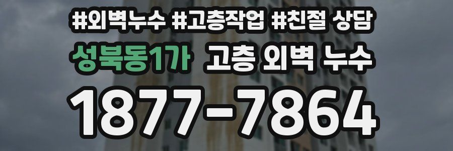 성북동1가 고층 외벽 누수
